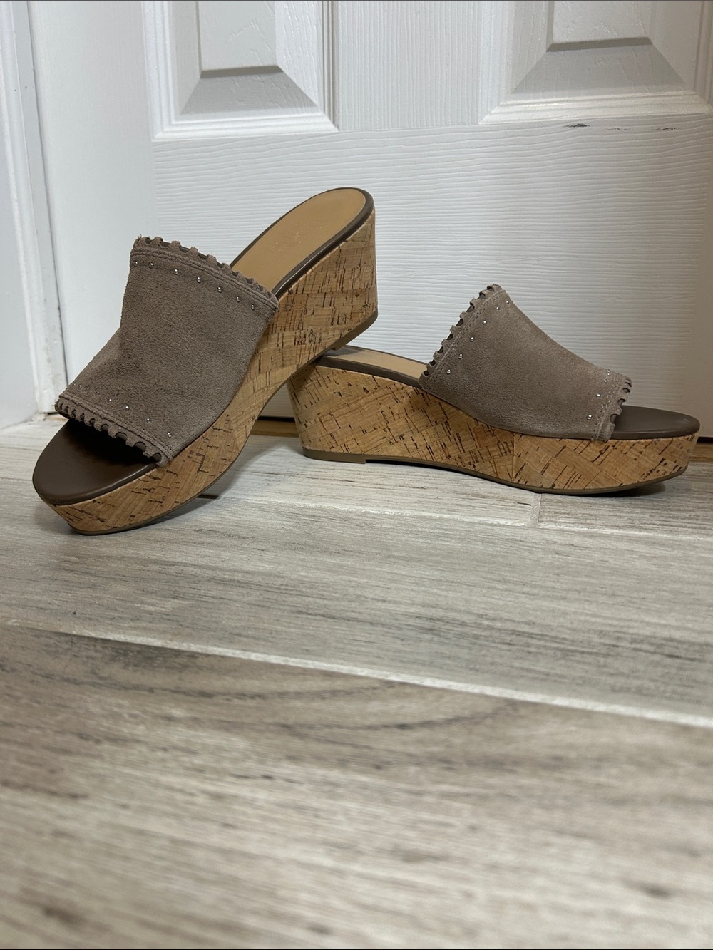 Franco Sarto suede slides